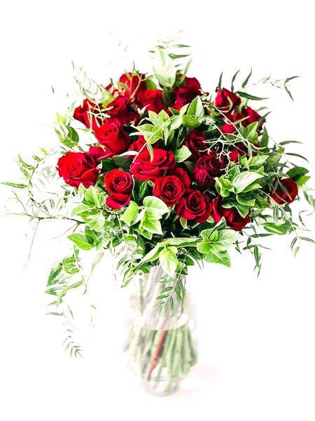 Classic Red Rose Vase